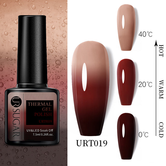 UR SUGAR 7.5ml Luminous Thermal Gel Nail Polish 2 In 1 Color Changing Glow in Dark Soak Off Manicuring UV Gel Nail Art Varnish