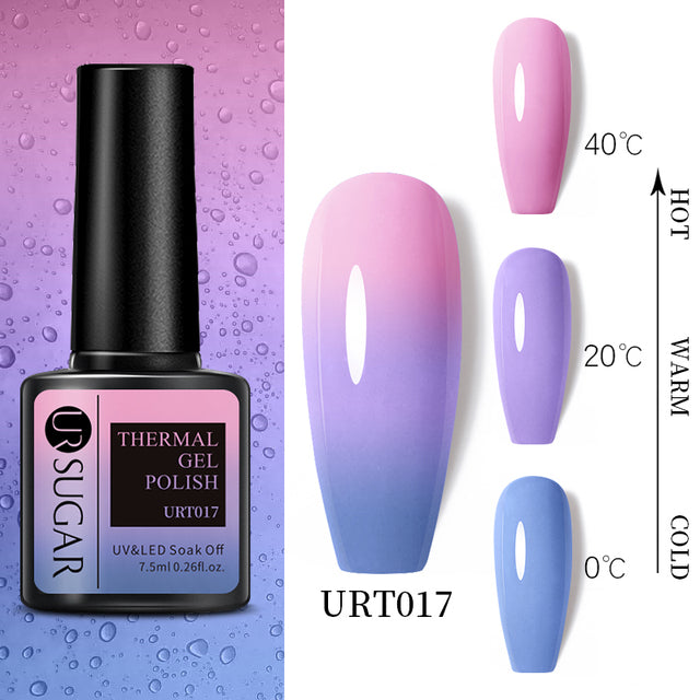 UR SUGAR 7.5ml Luminous Thermal Gel Nail Polish 2 In 1 Color Changing Glow in Dark Soak Off Manicuring UV Gel Nail Art Varnish