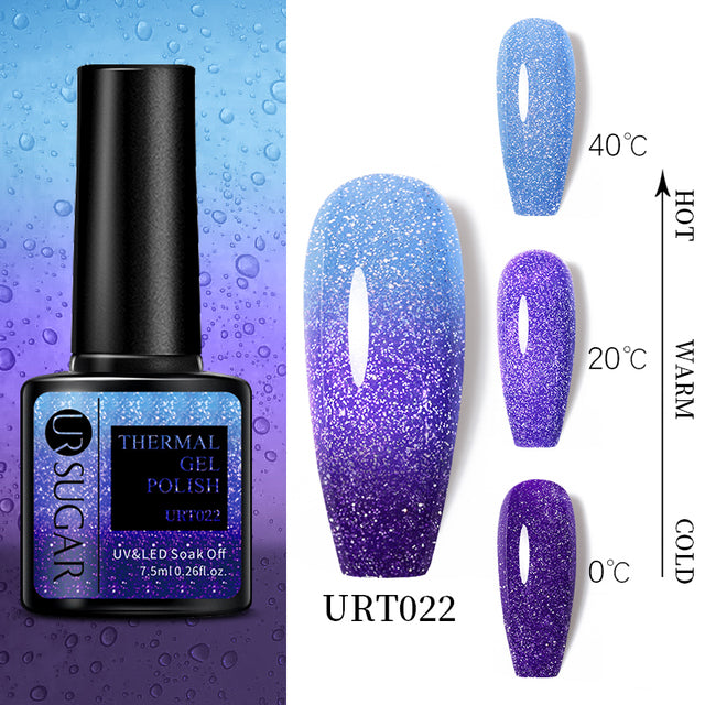 UR SUGAR 7.5ml Luminous Thermal Gel Nail Polish 2 In 1 Color Changing Glow in Dark Soak Off Manicuring UV Gel Nail Art Varnish
