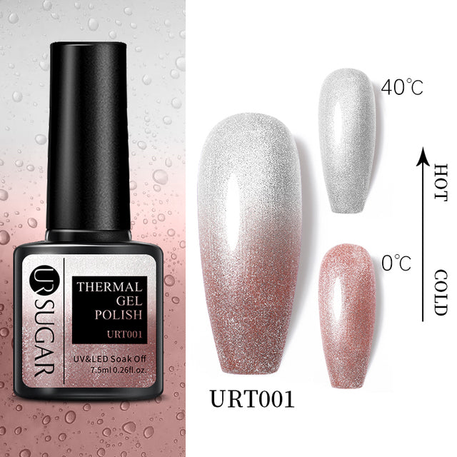 UR SUGAR 7.5ml Luminous Thermal Gel Nail Polish 2 In 1 Color Changing Glow in Dark Soak Off Manicuring UV Gel Nail Art Varnish