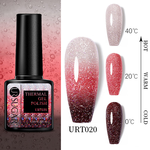 UR SUGAR 7.5ml Luminous Thermal Gel Nail Polish 2 In 1 Color Changing Glow in Dark Soak Off Manicuring UV Gel Nail Art Varnish