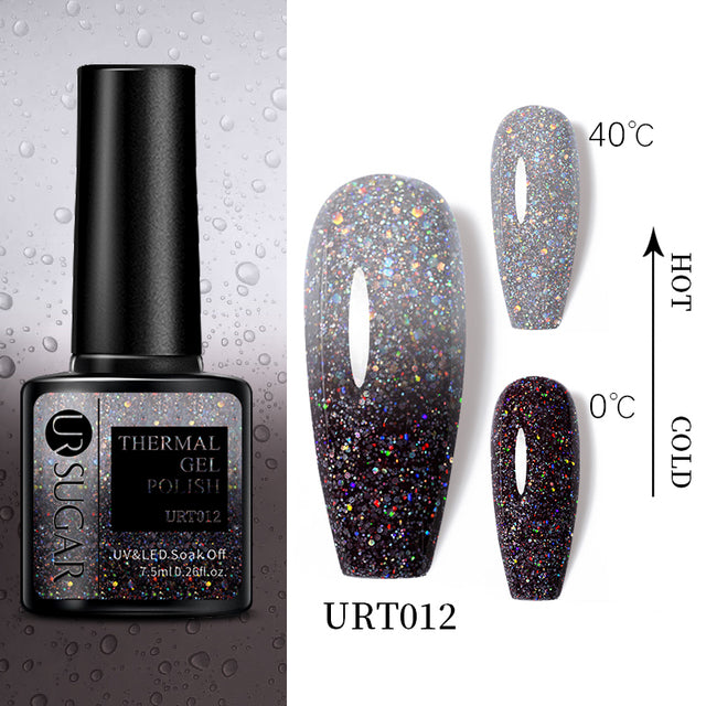 UR SUGAR 7.5ml Luminous Thermal Gel Nail Polish 2 In 1 Color Changing Glow in Dark Soak Off Manicuring UV Gel Nail Art Varnish