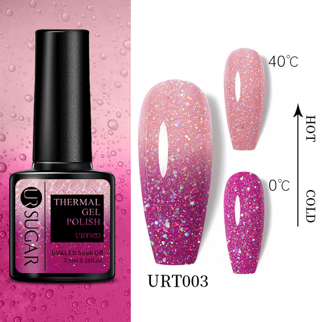 UR SUGAR 7.5ml Luminous Thermal Gel Nail Polish 2 In 1 Color Changing Glow in Dark Soak Off Manicuring UV Gel Nail Art Varnish