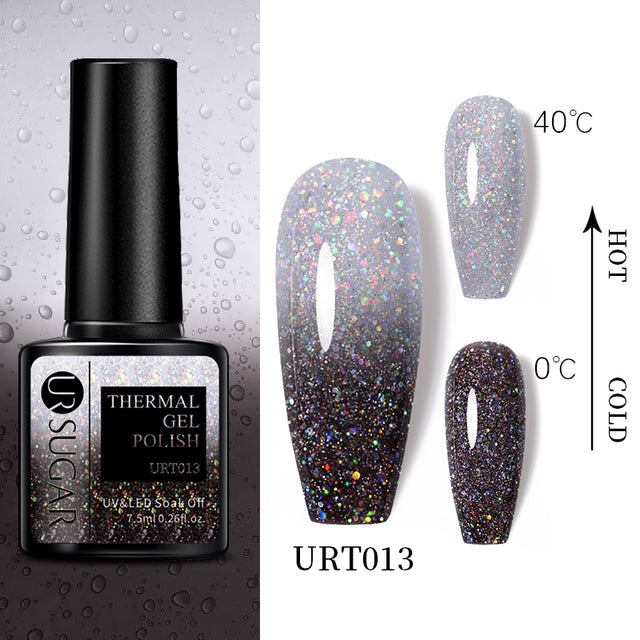 UR SUGAR 7.5ml Luminous Thermal Gel Nail Polish 2 In 1 Color Changing Glow in Dark Soak Off Manicuring UV Gel Nail Art Varnish