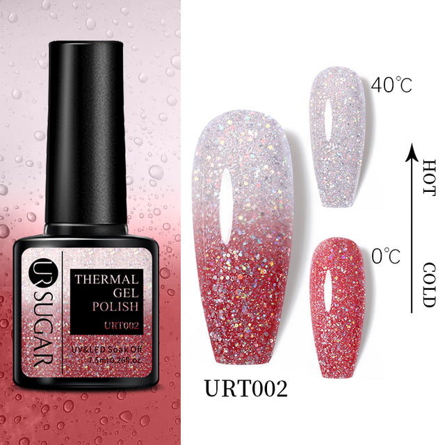 UR SUGAR 7.5ml Luminous Thermal Gel Nail Polish 2 In 1 Color Changing Glow in Dark Soak Off Manicuring UV Gel Nail Art Varnish