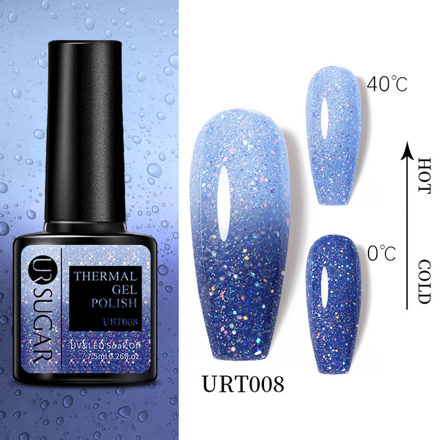UR SUGAR 7.5ml Luminous Thermal Gel Nail Polish 2 In 1 Color Changing Glow in Dark Soak Off Manicuring UV Gel Nail Art Varnish
