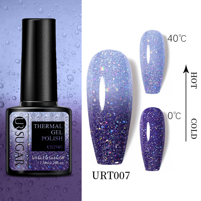 UR SUGAR 7.5ml Luminous Thermal Gel Nail Polish 2 In 1 Color Changing Glow in Dark Soak Off Manicuring UV Gel Nail Art Varnish