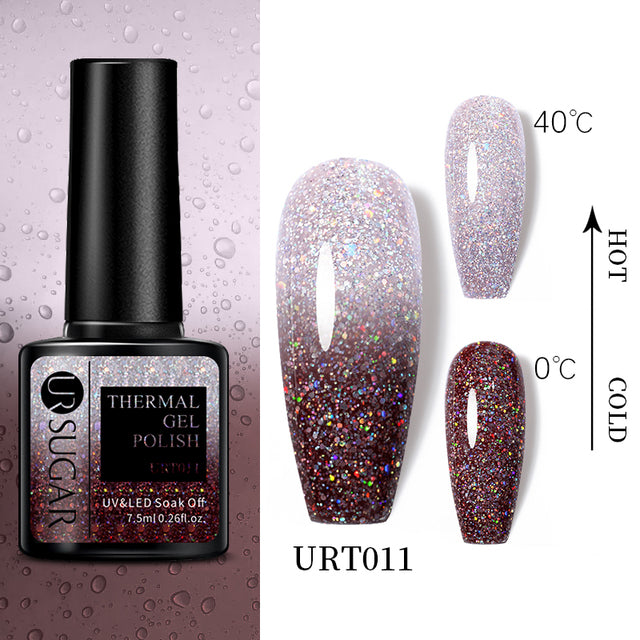 UR SUGAR 7.5ml Luminous Thermal Gel Nail Polish 2 In 1 Color Changing Glow in Dark Soak Off Manicuring UV Gel Nail Art Varnish