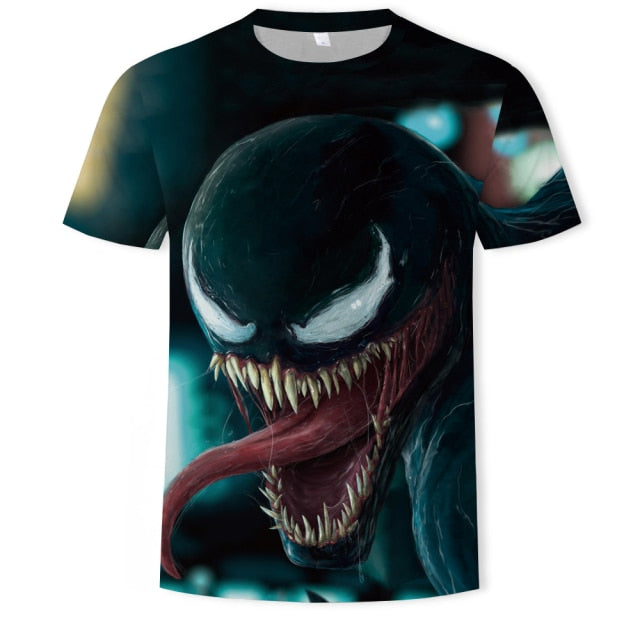 Spider Venom 3D Printing T-shirt Men&#39;s Fitness Short Sleeve Compression Shirt Latest Venom Movie Casual Top