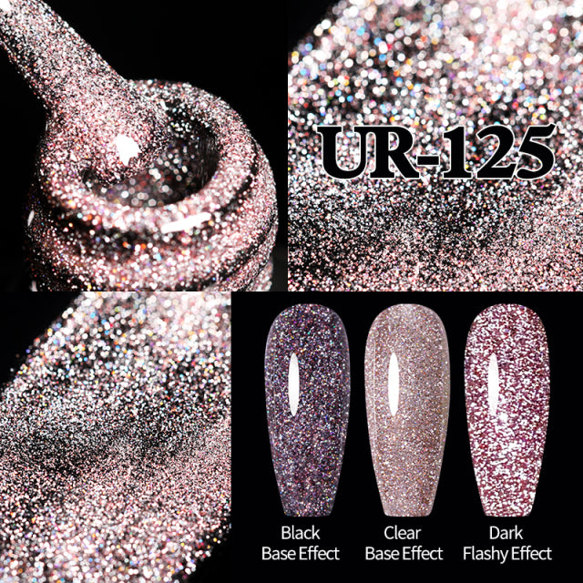 UR SUGAR 7.5ml Reflective Glitter Gel Nail Polish Winter Color Sparkling Sequins Soak Off UV LED Varnish Nail Art Decoration