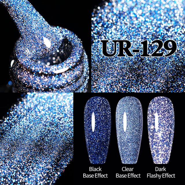 UR SUGAR 7.5ml Reflective Glitter Gel Nail Polish Winter Color Sparkling Sequins Soak Off UV LED Varnish Nail Art Decoration