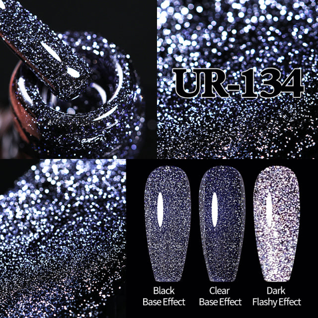 UR SUGAR 7.5ml Reflective Glitter Gel Nail Polish Winter Color Sparkling Sequins Soak Off UV LED Varnish Nail Art Decoration