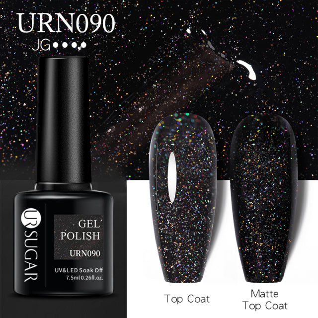 UR SUGAR 7.5ml Reflective Glitter Gel Nail Polish Winter Color Sparkling Sequins Soak Off UV LED Varnish Nail Art Decoration