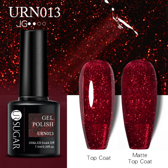 UR SUGAR 7.5ml Reflective Glitter Gel Nail Polish Winter Color Sparkling Sequins Soak Off UV LED Varnish Nail Art Decoration