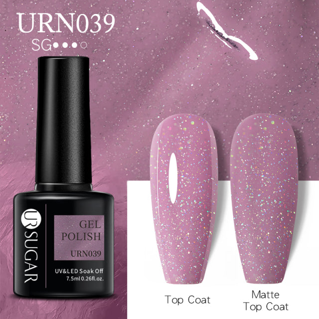 UR SUGAR 7.5ml Reflective Glitter Gel Nail Polish Winter Color Sparkling Sequins Soak Off UV LED Varnish Nail Art Decoration