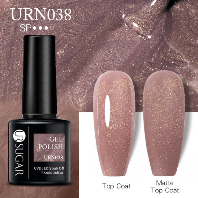 UR SUGAR 7.5ml Reflective Glitter Gel Nail Polish Winter Color Sparkling Sequins Soak Off UV LED Varnish Nail Art Decoration