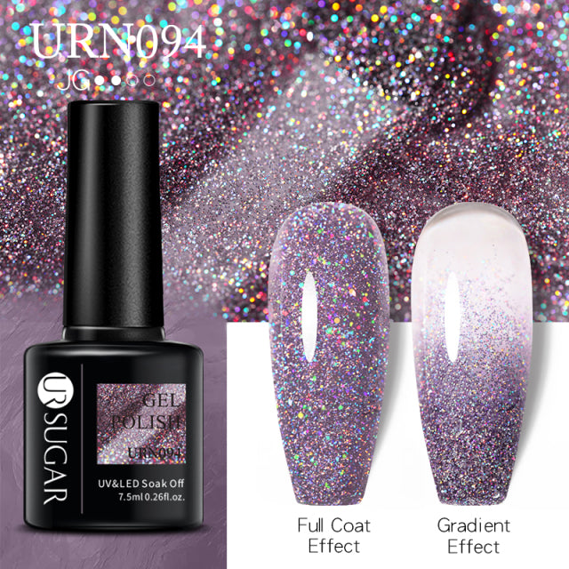 UR SUGAR 7.5ml Reflective Glitter Gel Nail Polish Winter Color Sparkling Sequins Soak Off UV LED Varnish Nail Art Decoration