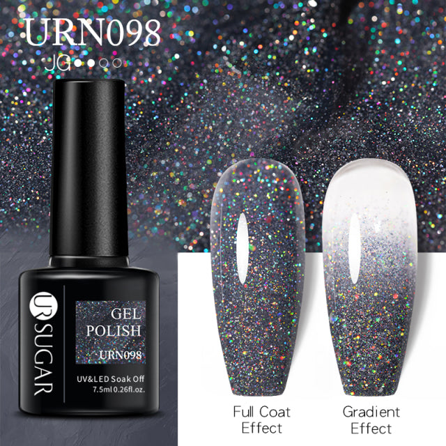 UR SUGAR 7.5ml Reflective Glitter Gel Nail Polish Winter Color Sparkling Sequins Soak Off UV LED Varnish Nail Art Decoration