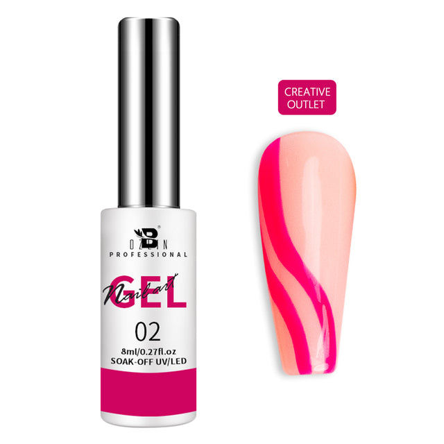 BOZLIN 12 Colors Glow In Dark Liner Art Gel 8ml Soak Off UV/LED Luminous Neon Color Gel Nail Polish Nail Art Tool Designs Liners