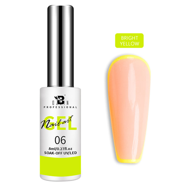 BOZLIN 12 Colors Glow In Dark Liner Art Gel 8ml Soak Off UV/LED Luminous Neon Color Gel Nail Polish Nail Art Tool Designs Liners