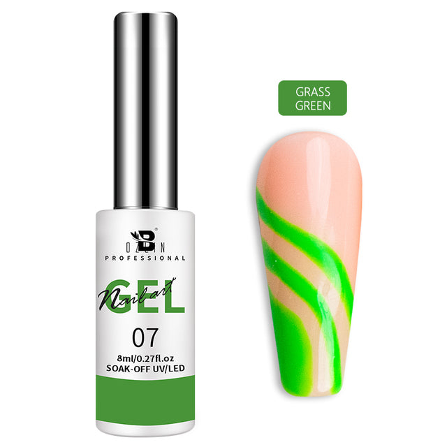 BOZLIN 12 Colors Glow In Dark Liner Art Gel 8ml Soak Off UV/LED Luminous Neon Color Gel Nail Polish Nail Art Tool Designs Liners