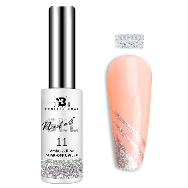 BOZLIN 12 Colors Glow In Dark Liner Art Gel 8ml Soak Off UV/LED Luminous Neon Color Gel Nail Polish Nail Art Tool Designs Liners