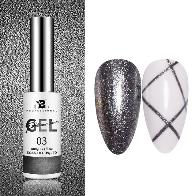 BOZLIN 12 Colors Glow In Dark Liner Art Gel 8ml Soak Off UV/LED Luminous Neon Color Gel Nail Polish Nail Art Tool Designs Liners