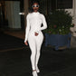 Streetwear White Knitted Sexy Bodycon Lucky Label Jumpsuit Women Overall 2022 Long Sleeve Skinny Rompers Womens Jumpsuit Female
