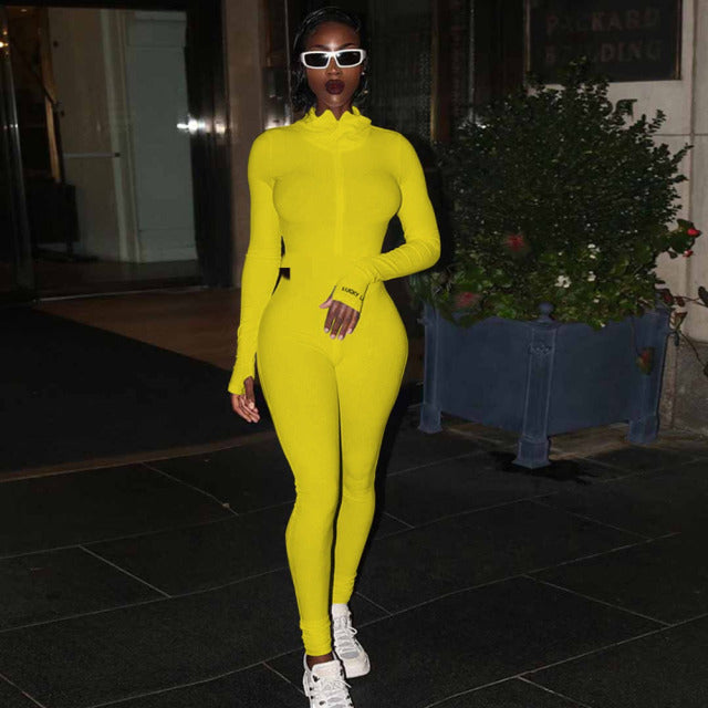 Streetwear White Knitted Sexy Bodycon Lucky Label Jumpsuit Women Overall 2022 Long Sleeve Skinny Rompers Womens Jumpsuit Female