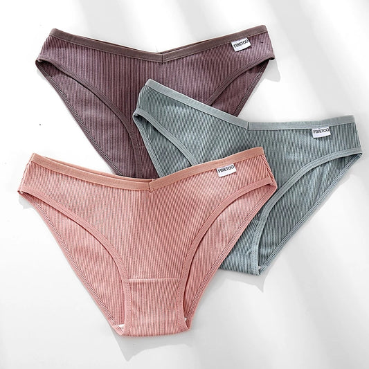 New Women&#39;s Cotton Briefs Female Underpants Sexy V Waist Women&#39;s Panties Cotton Plus Size Pantys Lingerie M-4XL