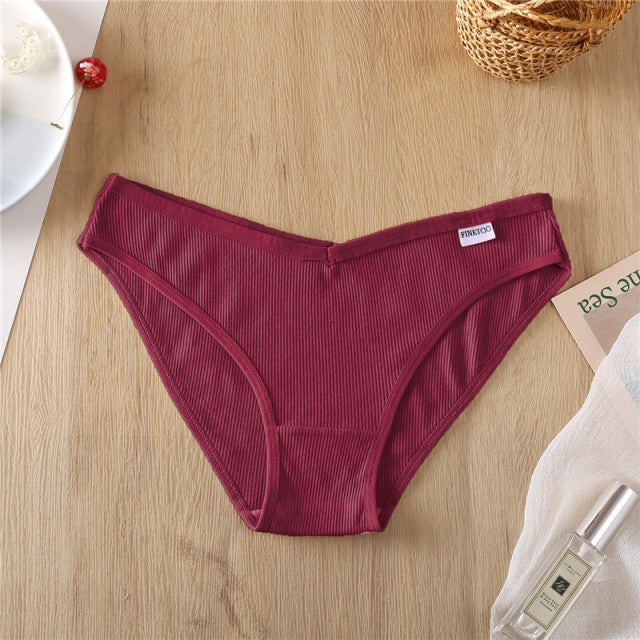 New Women&#39;s Cotton Briefs Female Underpants Sexy V Waist Women&#39;s Panties Cotton Plus Size Pantys Lingerie M-4XL
