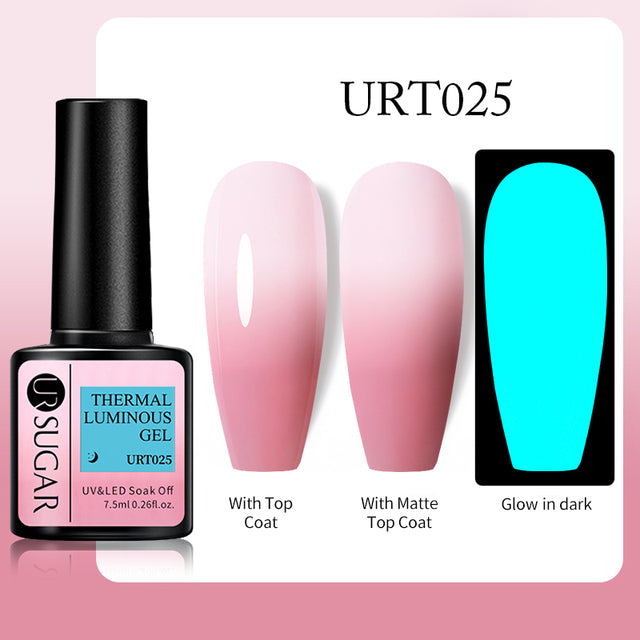 UR SUGAR 7.5ml Luminous Nail Gel Polish Reflective Glitter Glow Light In Dark Fashy UV LED Gel Soak Off Gel Varnish Nail Art DIY