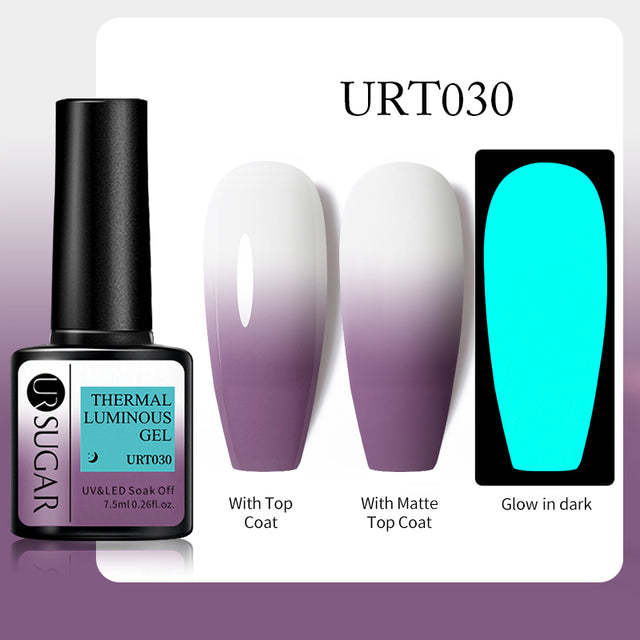 UR SUGAR 7.5ml Luminous Nail Gel Polish Reflective Glitter Glow Light In Dark Fashy UV LED Gel Soak Off Gel Varnish Nail Art DIY