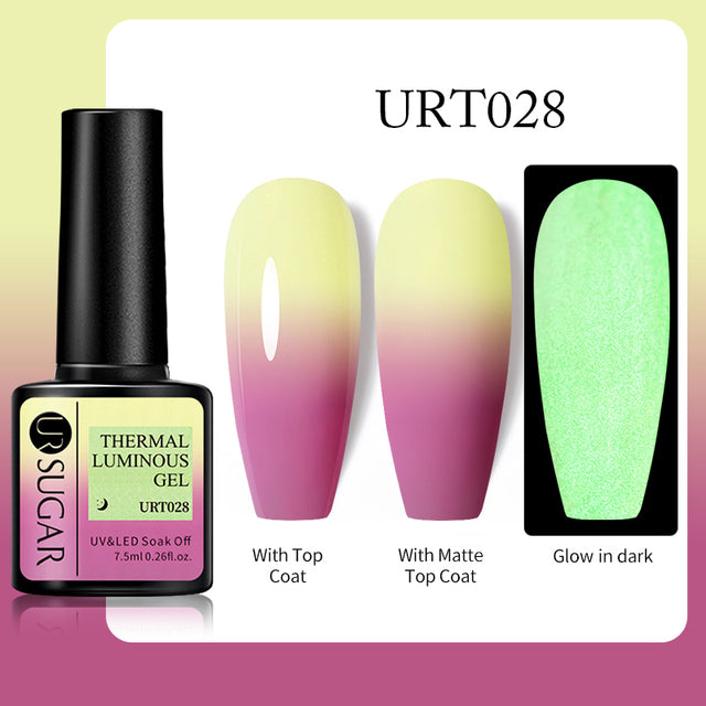 UR SUGAR 7.5ml Luminous Nail Gel Polish Reflective Glitter Glow Light In Dark Fashy UV LED Gel Soak Off Gel Varnish Nail Art DIY