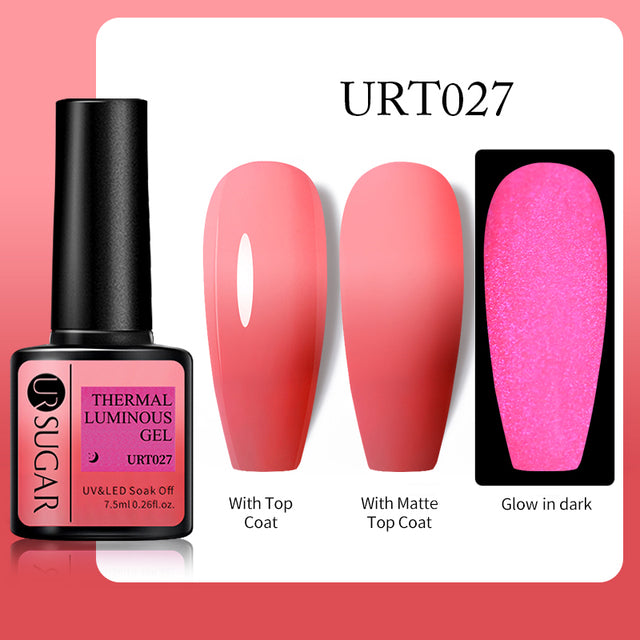 UR SUGAR 7.5ml Luminous Nail Gel Polish Reflective Glitter Glow Light In Dark Fashy UV LED Gel Soak Off Gel Varnish Nail Art DIY