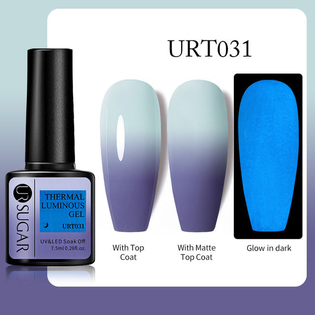 UR SUGAR 7.5ml Luminous Nail Gel Polish Reflective Glitter Glow Light In Dark Fashy UV LED Gel Soak Off Gel Varnish Nail Art DIY
