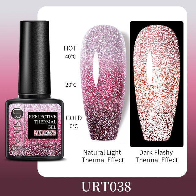 UR SUGAR 7.5ml Luminous Nail Gel Polish Reflective Glitter Glow Light In Dark Fashy UV LED Gel Soak Off Gel Varnish Nail Art DIY