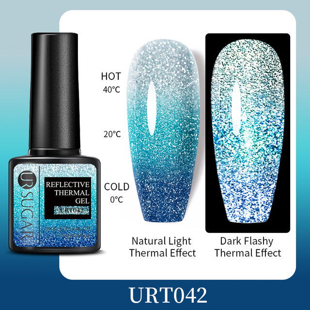UR SUGAR 7.5ml Luminous Nail Gel Polish Reflective Glitter Glow Light In Dark Fashy UV LED Gel Soak Off Gel Varnish Nail Art DIY