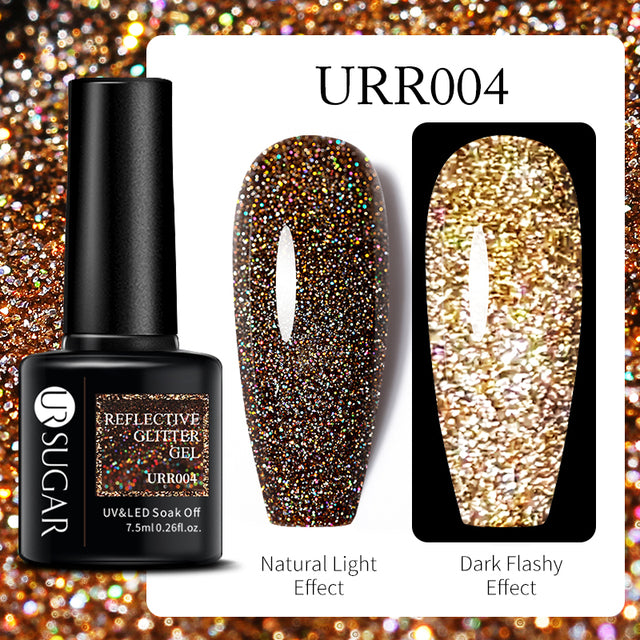 UR SUGAR 7.5ml Luminous Nail Gel Polish Reflective Glitter Glow Light In Dark Fashy UV LED Gel Soak Off Gel Varnish Nail Art DIY
