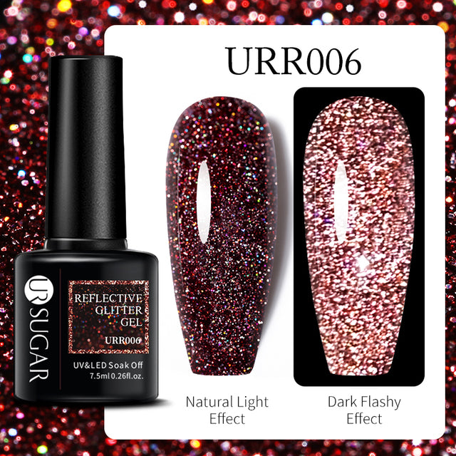 UR SUGAR 7.5ml Luminous Nail Gel Polish Reflective Glitter Glow Light In Dark Fashy UV LED Gel Soak Off Gel Varnish Nail Art DIY