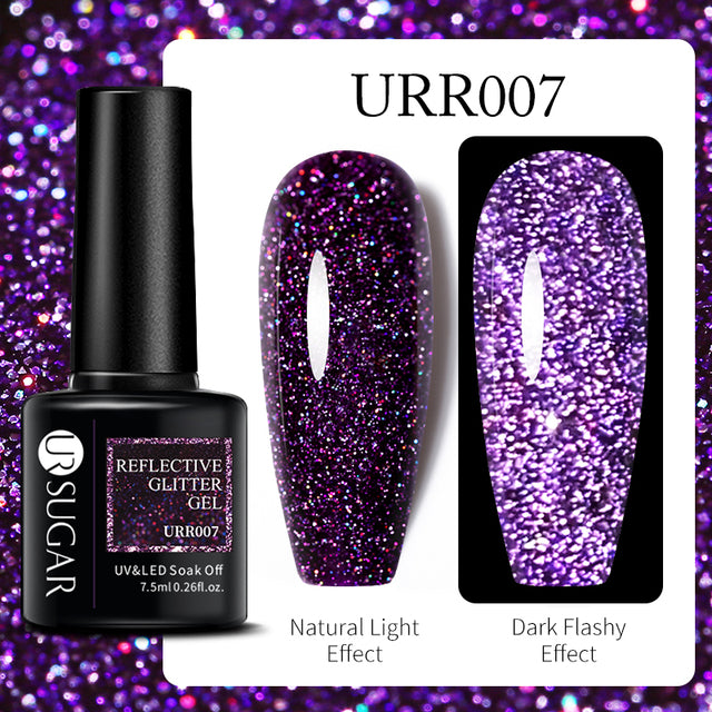 UR SUGAR 7.5ml Luminous Nail Gel Polish Reflective Glitter Glow Light In Dark Fashy UV LED Gel Soak Off Gel Varnish Nail Art DIY