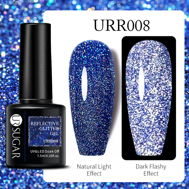 UR SUGAR 7.5ml Luminous Nail Gel Polish Reflective Glitter Glow Light In Dark Fashy UV LED Gel Soak Off Gel Varnish Nail Art DIY