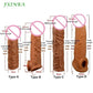 FXINBA Realistic Silicone Penis Extender Sleeve Delay Ejaculation Reusable Condoms Sex Toys For Men Cock Sleeve (Privacy Box)