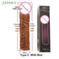 FXINBA Realistic Silicone Penis Extender Sleeve Delay Ejaculation Reusable Condoms Sex Toys For Men Cock Sleeve (Privacy Box)