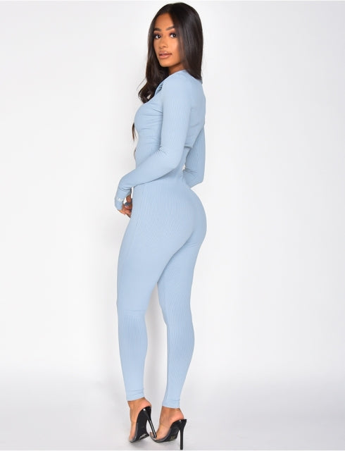 Streetwear White Knitted Sexy Bodycon Lucky Label Jumpsuit Women Overall 2022 Long Sleeve Skinny Rompers Womens Jumpsuit Female