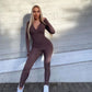 Streetwear White Knitted Sexy Bodycon Lucky Label Jumpsuit Women Overall 2022 Long Sleeve Skinny Rompers Womens Jumpsuit Female
