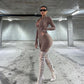 Streetwear White Knitted Sexy Bodycon Lucky Label Jumpsuit Women Overall 2022 Long Sleeve Skinny Rompers Womens Jumpsuit Female