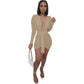 ANJAMANOR Sexy Deep V Neck Long Sleeve Dresses for Women 2021 Black White Bodycon Mini Dress Night Club Outfits D21-CE22