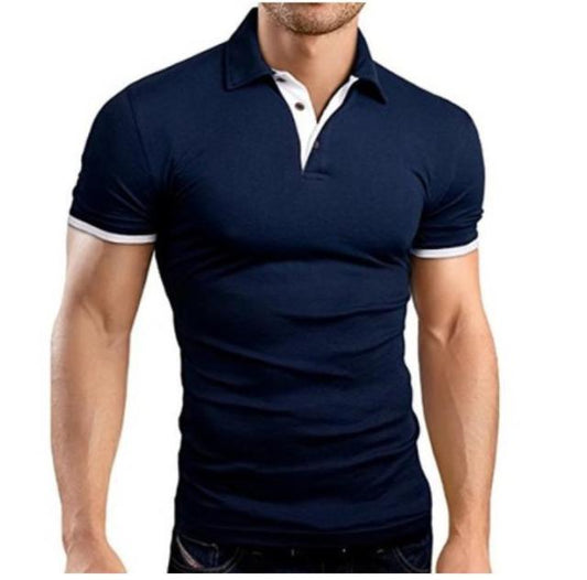 MRMT 2022 Brand New Men&#39;s T-shirt Lapel Casual Short-sleeved Stitching Men T-shirt for Male Solid Color Pullover Top Man T shirt