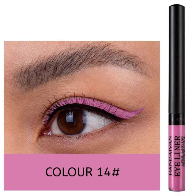 Colorful Eyeliner Pen Eyes Makeup White Pink Waterproof Liquid Color Eye Liner Pencil Make Up Cosmetics Yellow Matte Purple Pen